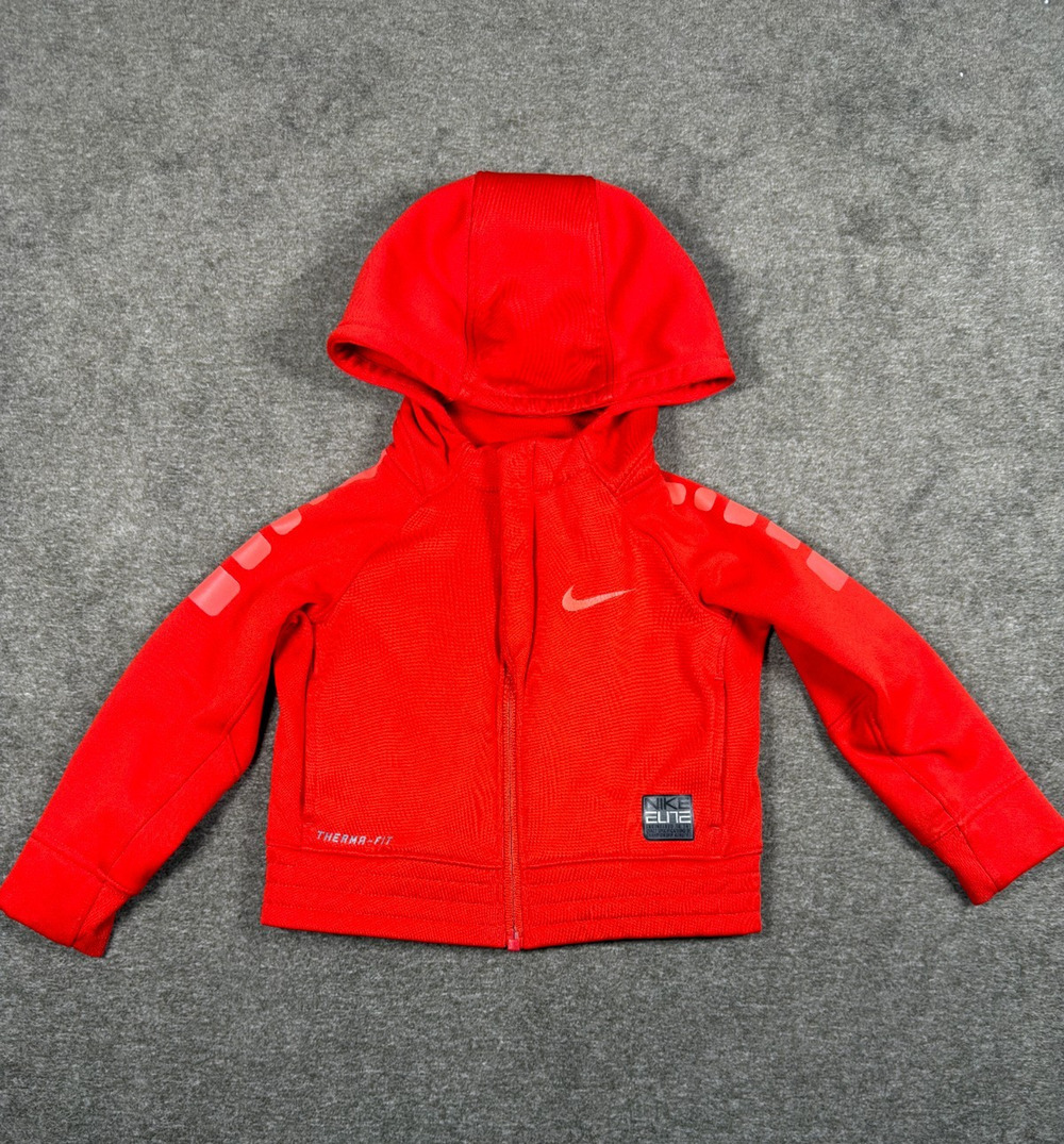 Nike Elite Therma-Fit Toddler Full Zip Hoodie 2T Red Jacket Pre-School Winter